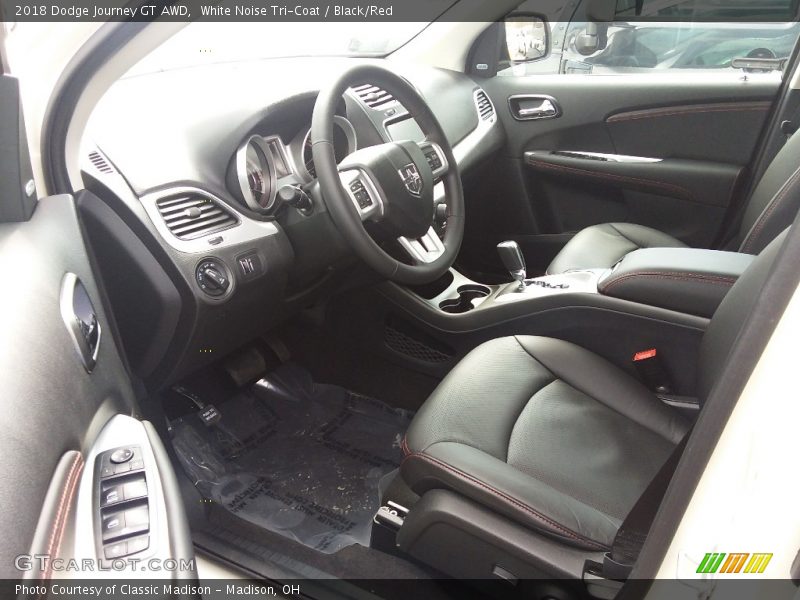 White Noise Tri-Coat / Black/Red 2018 Dodge Journey GT AWD