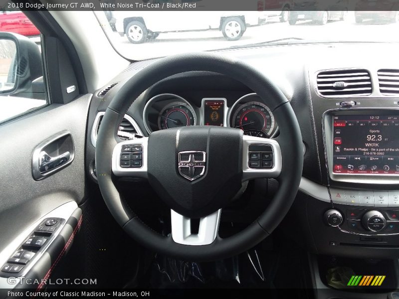 White Noise Tri-Coat / Black/Red 2018 Dodge Journey GT AWD