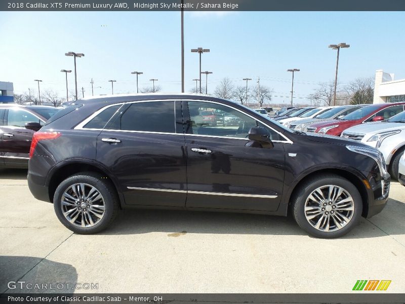 Midnight Sky Metallic / Sahara Beige 2018 Cadillac XT5 Premium Luxury AWD