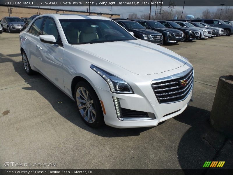 Crystal White Tricoat / Very Light Cashmere/Jet Black Accents 2018 Cadillac CTS Luxury AWD