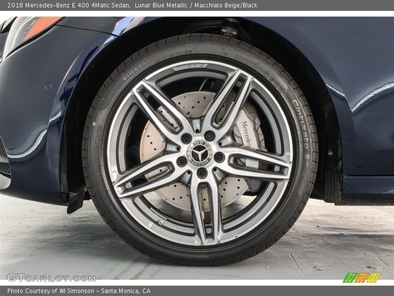Lunar Blue Metallic / Macchiato Beige/Black 2018 Mercedes-Benz E 400 4Matic Sedan