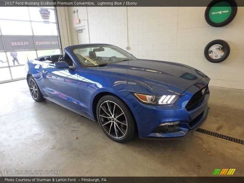 Lightning Blue / Ebony 2017 Ford Mustang EcoBoost Premium Convertible