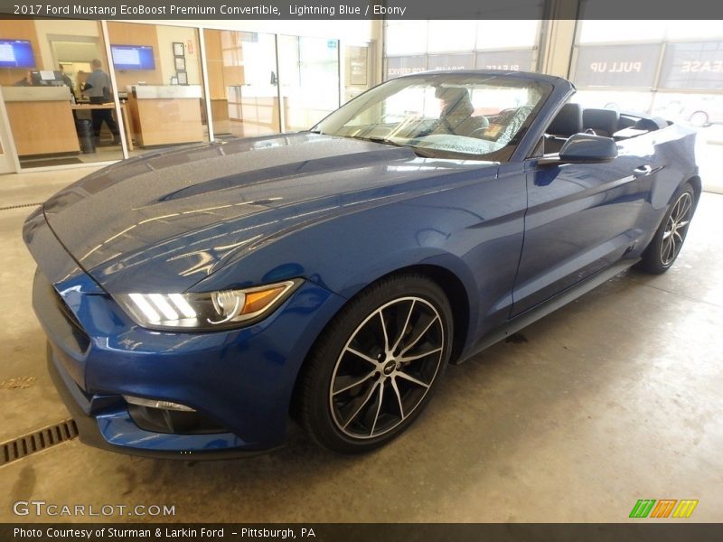 Lightning Blue / Ebony 2017 Ford Mustang EcoBoost Premium Convertible