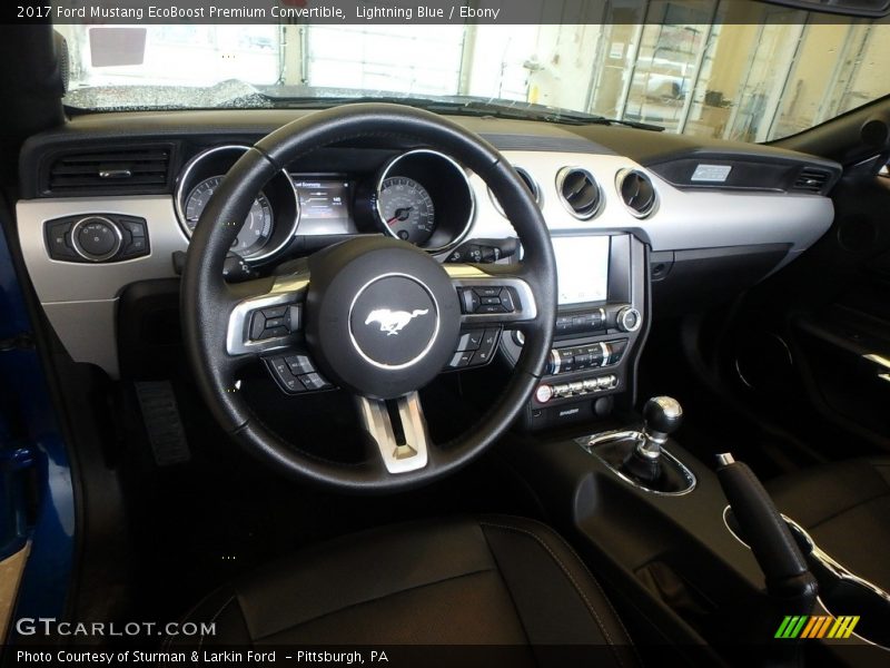 Lightning Blue / Ebony 2017 Ford Mustang EcoBoost Premium Convertible