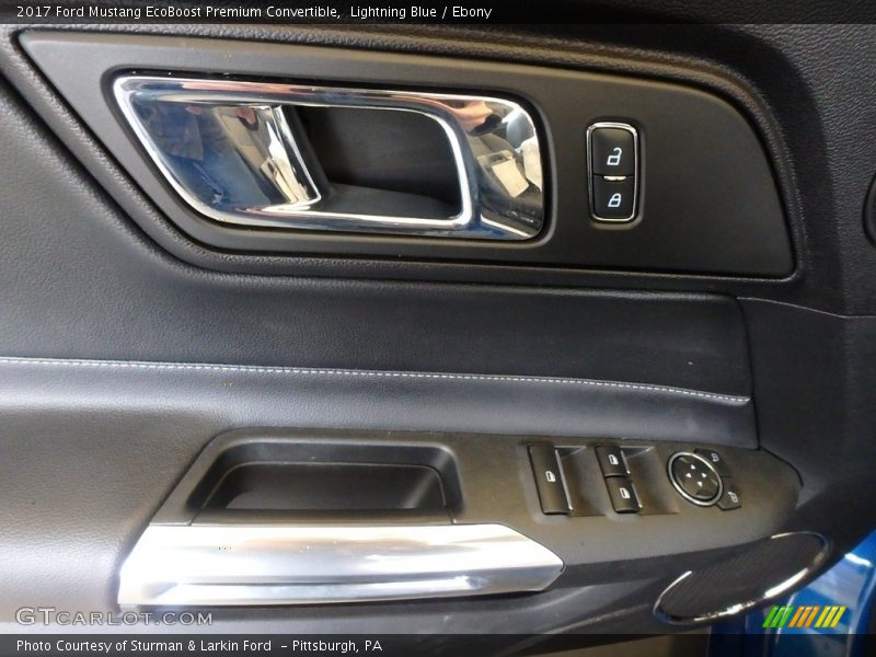 Lightning Blue / Ebony 2017 Ford Mustang EcoBoost Premium Convertible