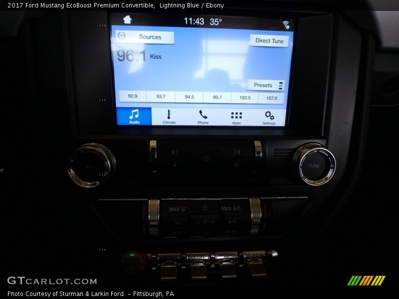 Lightning Blue / Ebony 2017 Ford Mustang EcoBoost Premium Convertible