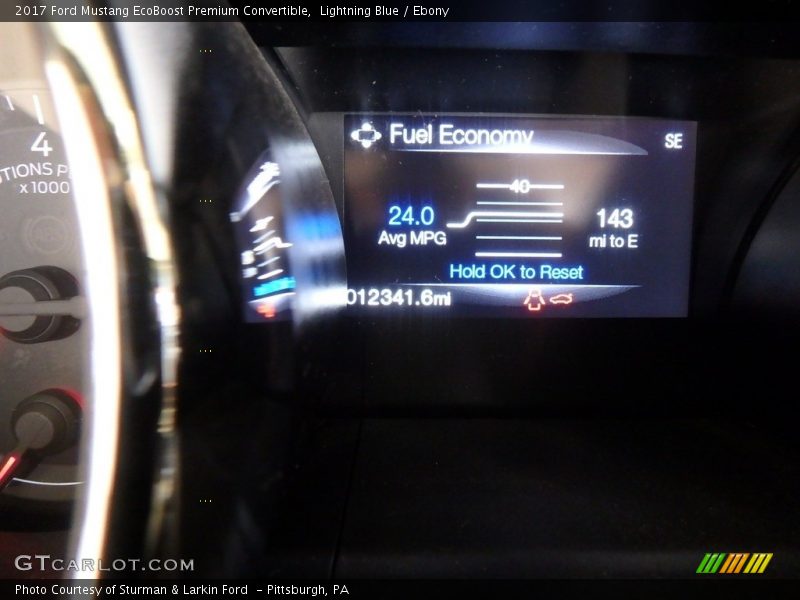 Lightning Blue / Ebony 2017 Ford Mustang EcoBoost Premium Convertible