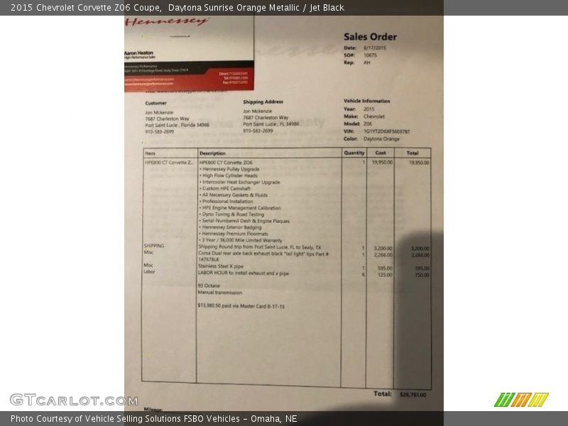 Daytona Sunrise Orange Metallic / Jet Black 2015 Chevrolet Corvette Z06 Coupe
