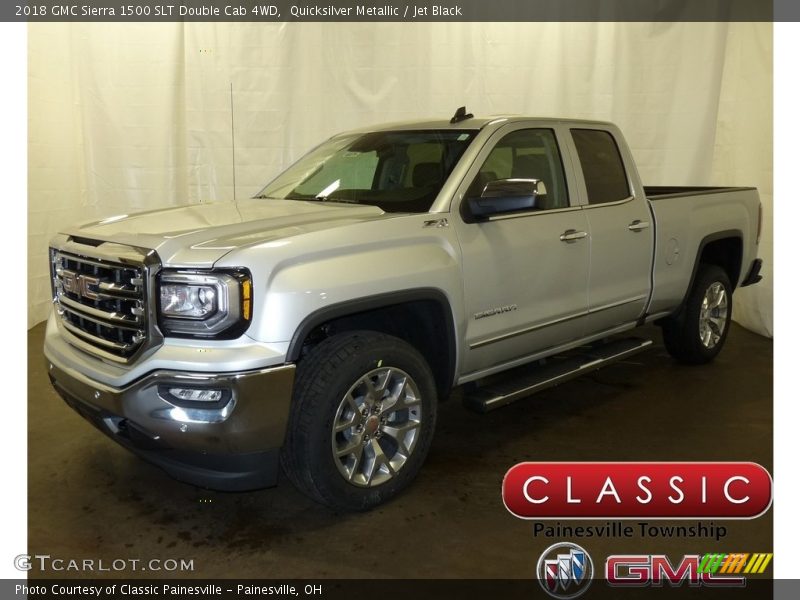 Quicksilver Metallic / Jet Black 2018 GMC Sierra 1500 SLT Double Cab 4WD