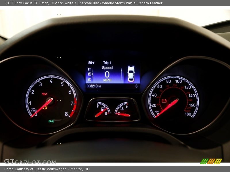 Oxford White / Charcoal Black/Smoke Storm Partial Recaro Leather 2017 Ford Focus ST Hatch