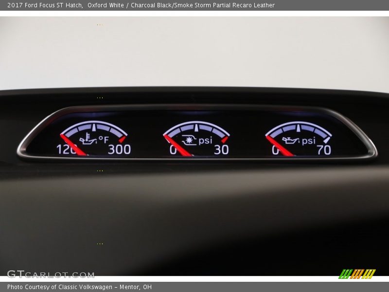 Oxford White / Charcoal Black/Smoke Storm Partial Recaro Leather 2017 Ford Focus ST Hatch