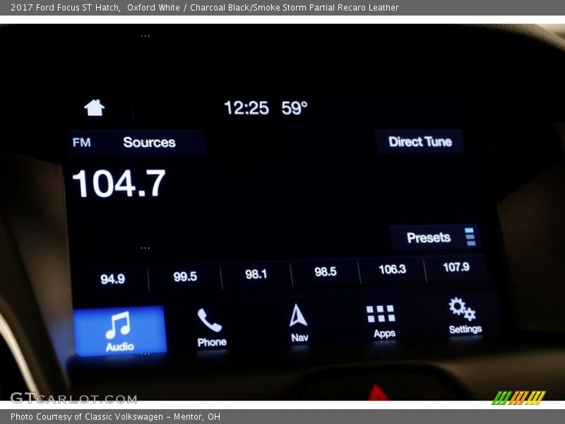 Oxford White / Charcoal Black/Smoke Storm Partial Recaro Leather 2017 Ford Focus ST Hatch