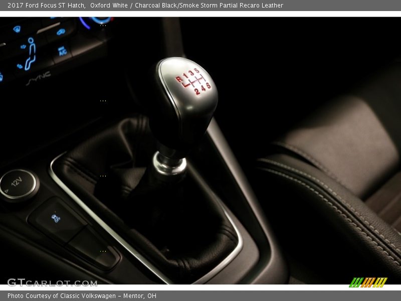 Oxford White / Charcoal Black/Smoke Storm Partial Recaro Leather 2017 Ford Focus ST Hatch