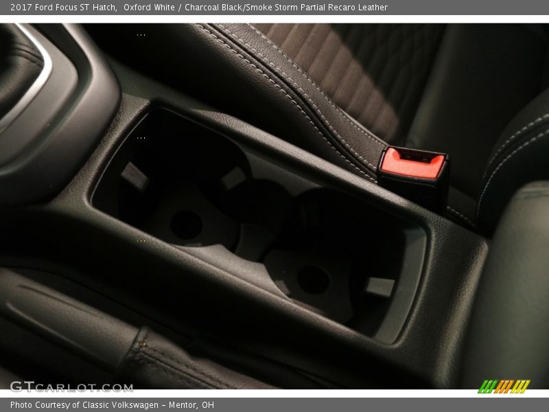 Oxford White / Charcoal Black/Smoke Storm Partial Recaro Leather 2017 Ford Focus ST Hatch
