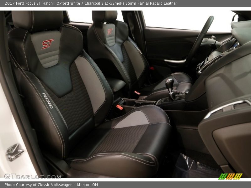 Oxford White / Charcoal Black/Smoke Storm Partial Recaro Leather 2017 Ford Focus ST Hatch