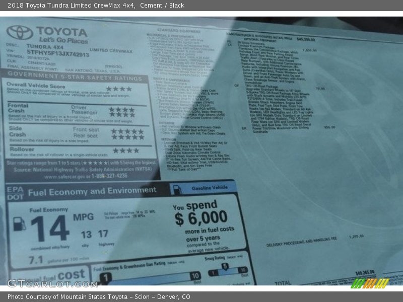 Cement / Black 2018 Toyota Tundra Limited CrewMax 4x4