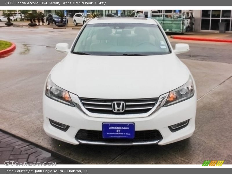 White Orchid Pearl / Gray 2013 Honda Accord EX-L Sedan
