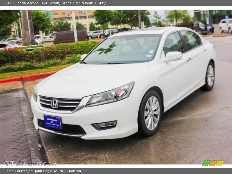 White Orchid Pearl / Gray 2013 Honda Accord EX-L Sedan
