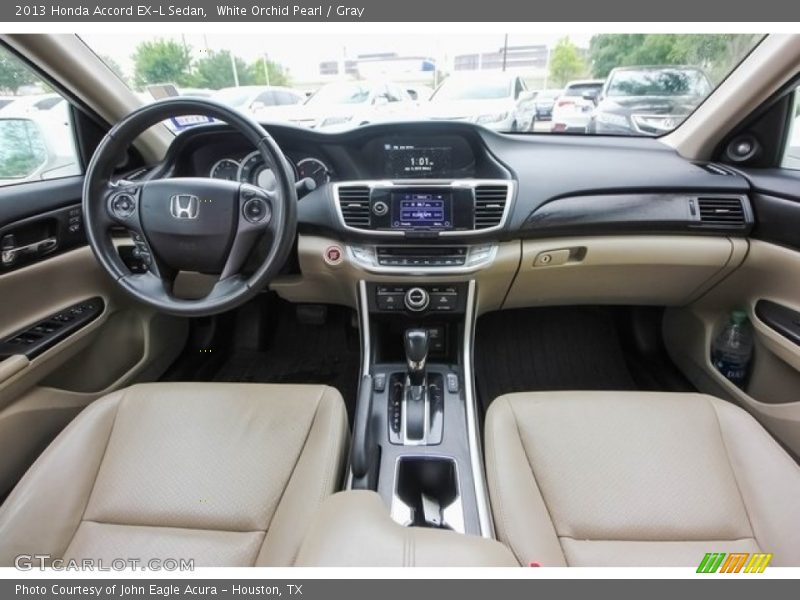 White Orchid Pearl / Gray 2013 Honda Accord EX-L Sedan
