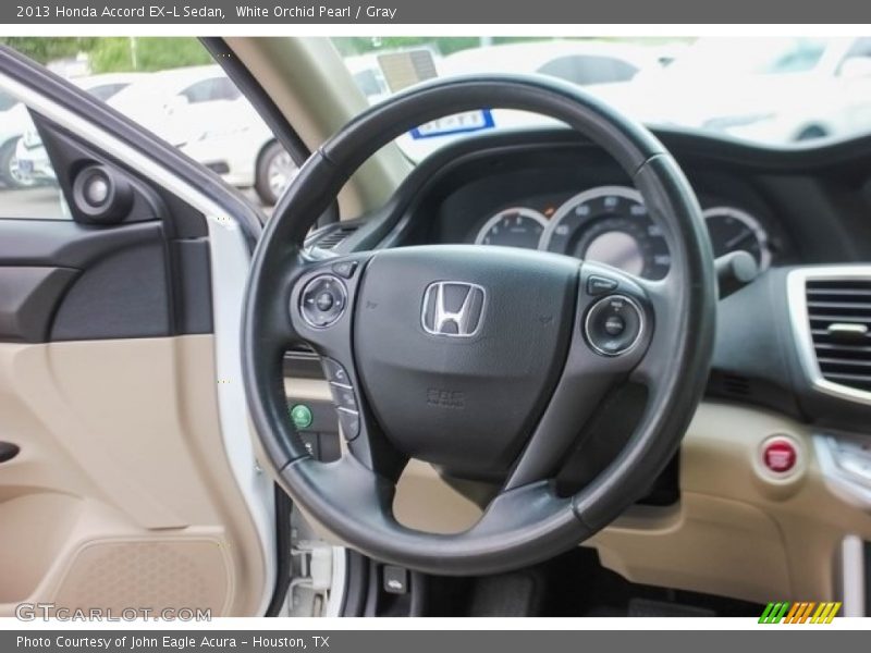 White Orchid Pearl / Gray 2013 Honda Accord EX-L Sedan