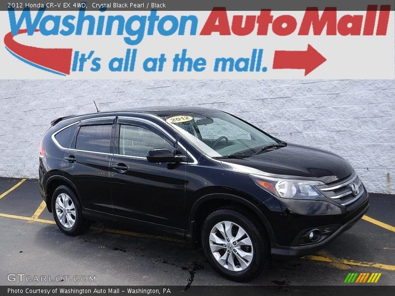 Crystal Black Pearl / Black 2012 Honda CR-V EX 4WD
