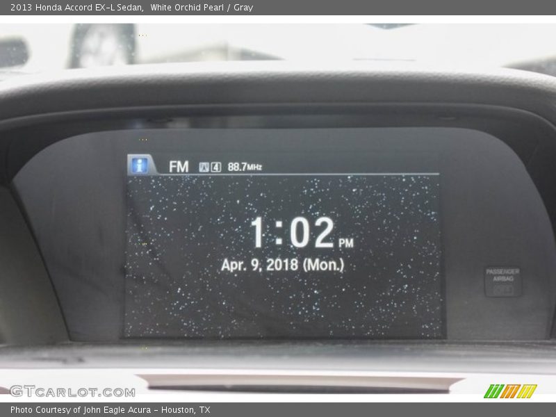 White Orchid Pearl / Gray 2013 Honda Accord EX-L Sedan