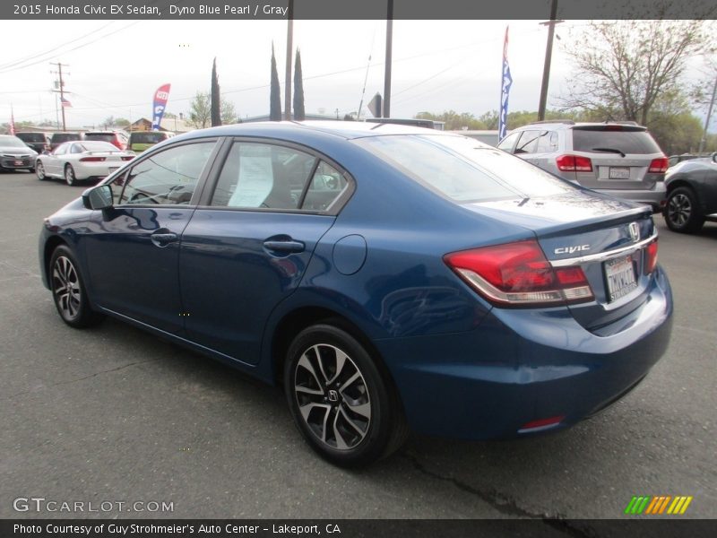 Dyno Blue Pearl / Gray 2015 Honda Civic EX Sedan