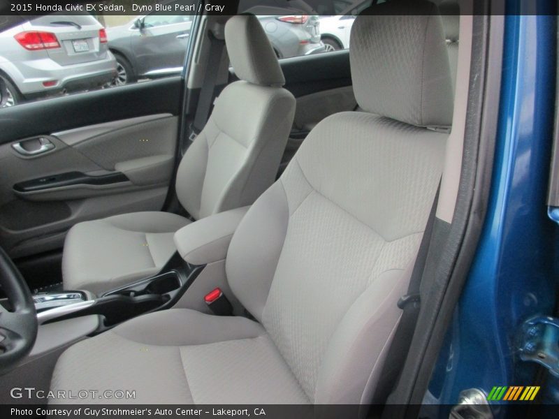 Dyno Blue Pearl / Gray 2015 Honda Civic EX Sedan