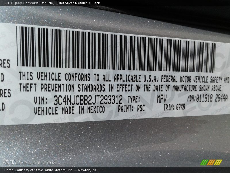 Billet Silver Metallic / Black 2018 Jeep Compass Latitude