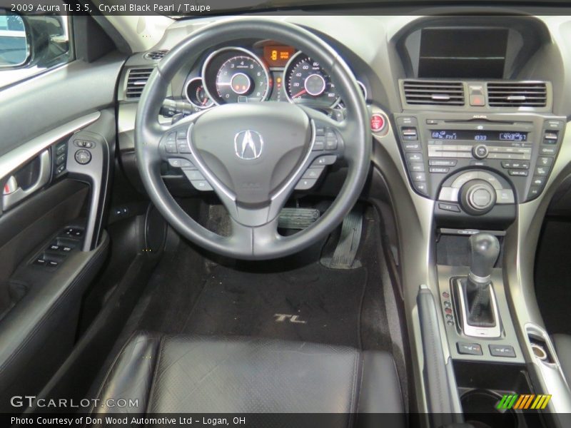 Crystal Black Pearl / Taupe 2009 Acura TL 3.5