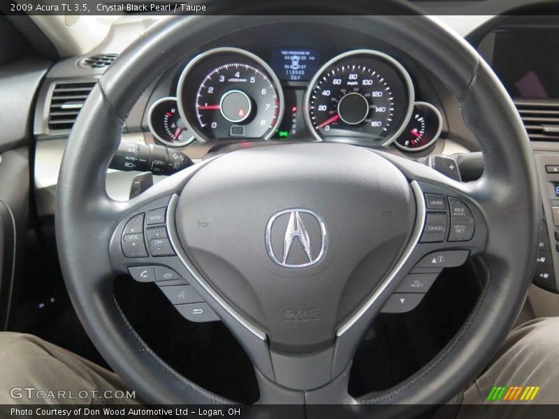 Crystal Black Pearl / Taupe 2009 Acura TL 3.5
