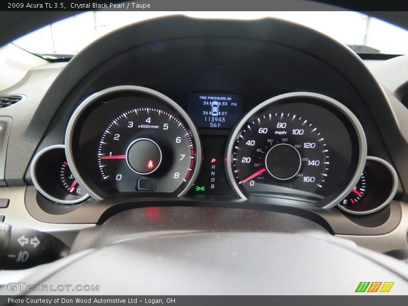 Crystal Black Pearl / Taupe 2009 Acura TL 3.5