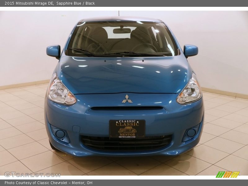 Sapphire Blue / Black 2015 Mitsubishi Mirage DE