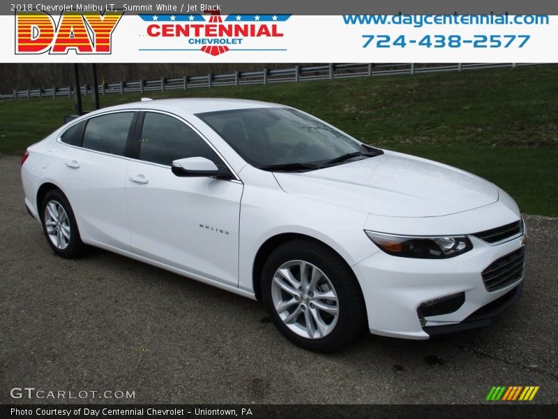 Summit White / Jet Black 2018 Chevrolet Malibu LT