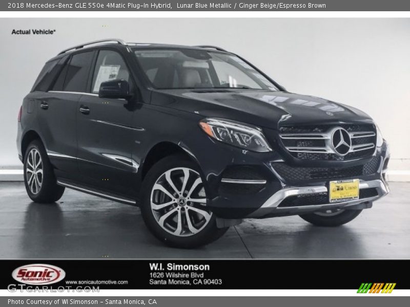 Lunar Blue Metallic / Ginger Beige/Espresso Brown 2018 Mercedes-Benz GLE 550e 4Matic Plug-In Hybrid