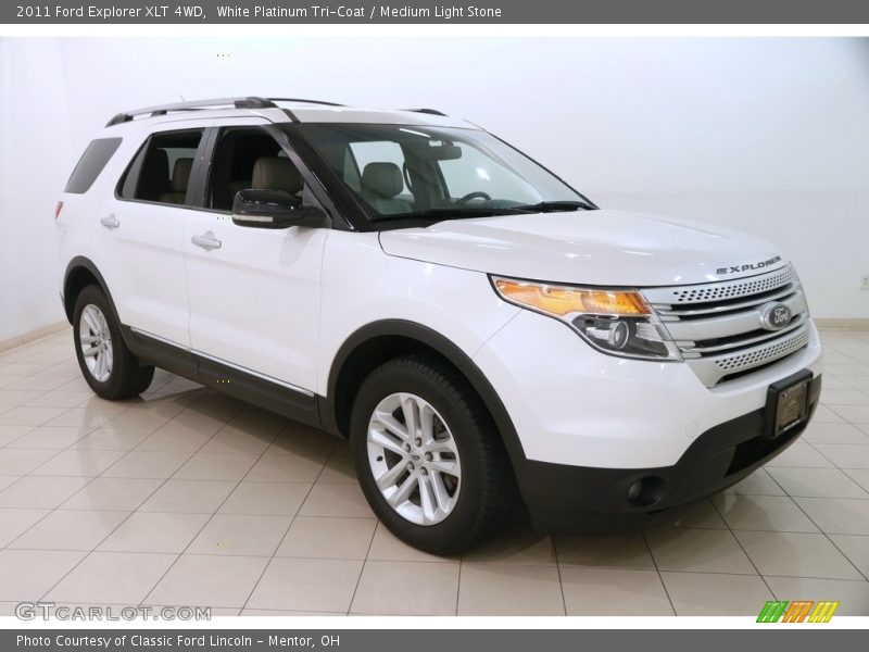 White Platinum Tri-Coat / Medium Light Stone 2011 Ford Explorer XLT 4WD