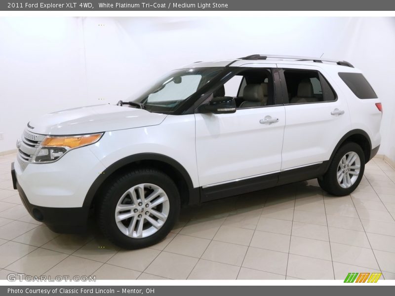 White Platinum Tri-Coat / Medium Light Stone 2011 Ford Explorer XLT 4WD