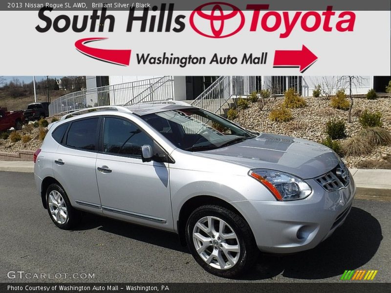 Brilliant Silver / Black 2013 Nissan Rogue SL AWD