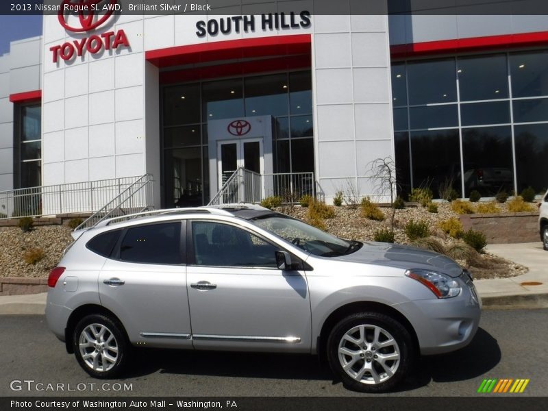 Brilliant Silver / Black 2013 Nissan Rogue SL AWD