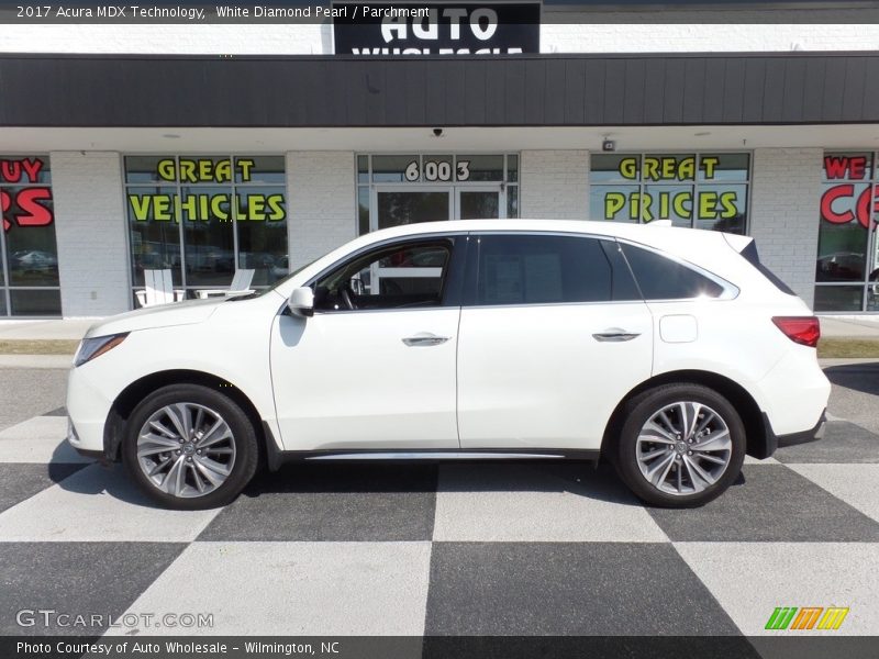 White Diamond Pearl / Parchment 2017 Acura MDX Technology
