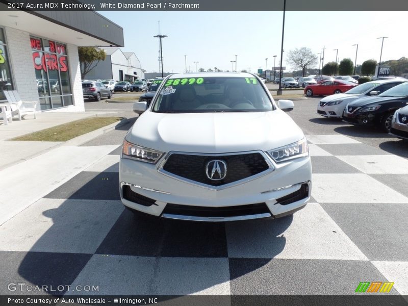 White Diamond Pearl / Parchment 2017 Acura MDX Technology