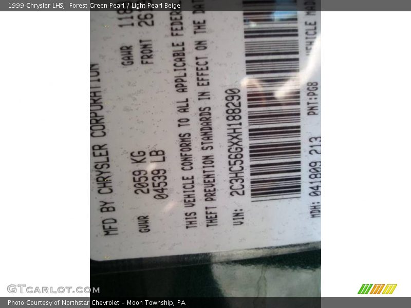 Forest Green Pearl / Light Pearl Beige 1999 Chrysler LHS