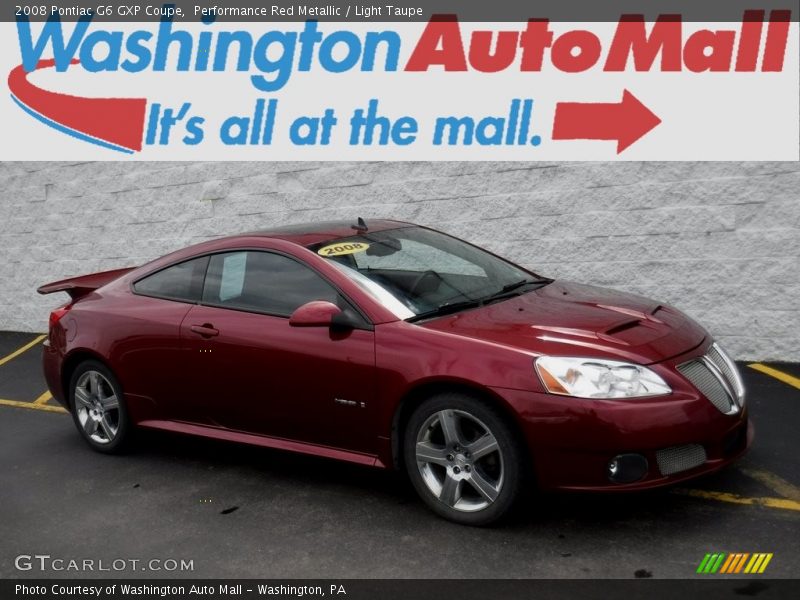 Performance Red Metallic / Light Taupe 2008 Pontiac G6 GXP Coupe