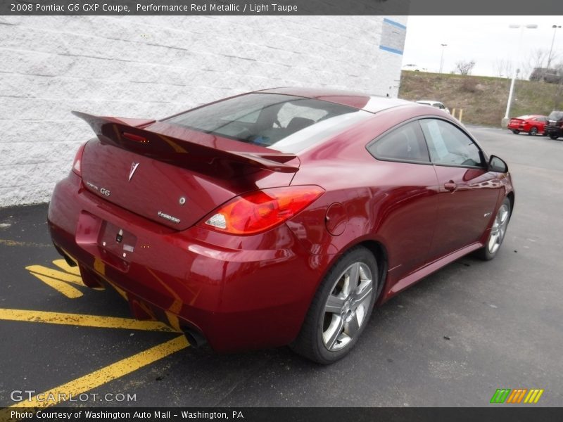 Performance Red Metallic / Light Taupe 2008 Pontiac G6 GXP Coupe