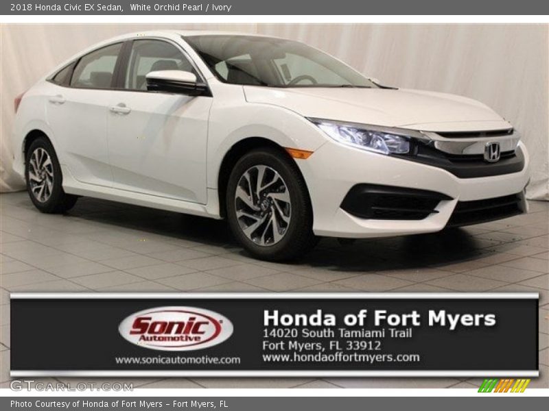 White Orchid Pearl / Ivory 2018 Honda Civic EX Sedan