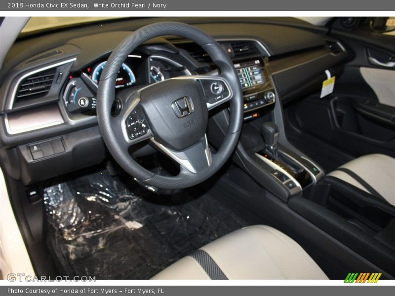 White Orchid Pearl / Ivory 2018 Honda Civic EX Sedan