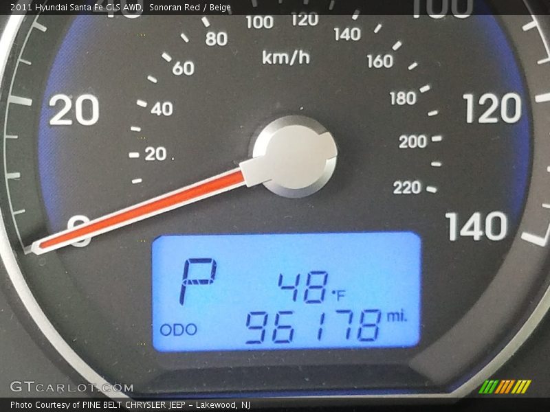 Sonoran Red / Beige 2011 Hyundai Santa Fe GLS AWD