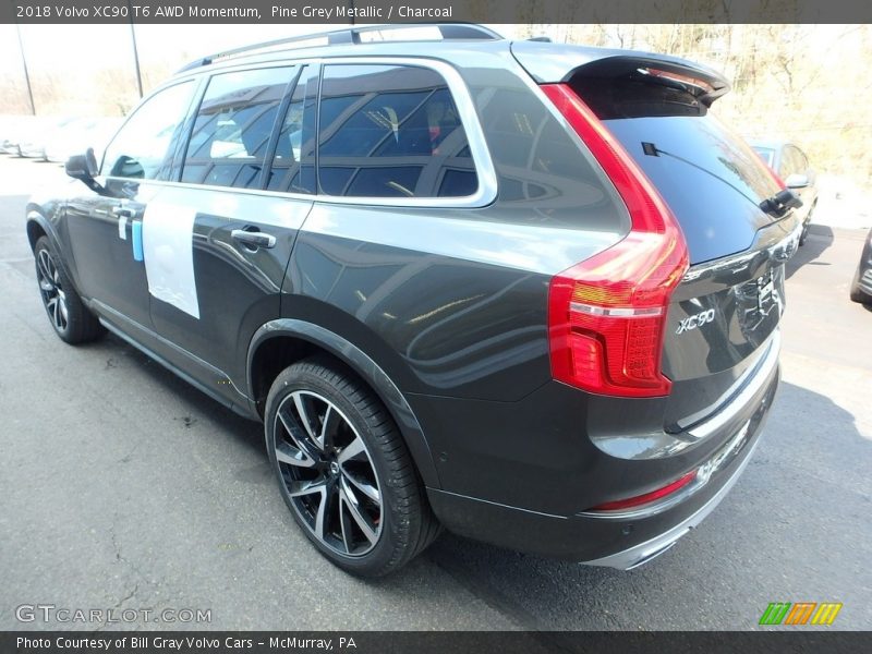 Pine Grey Metallic / Charcoal 2018 Volvo XC90 T6 AWD Momentum