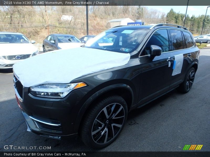 Pine Grey Metallic / Charcoal 2018 Volvo XC90 T6 AWD Momentum