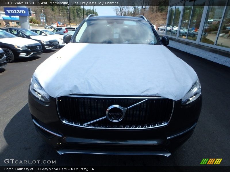 Pine Grey Metallic / Charcoal 2018 Volvo XC90 T6 AWD Momentum